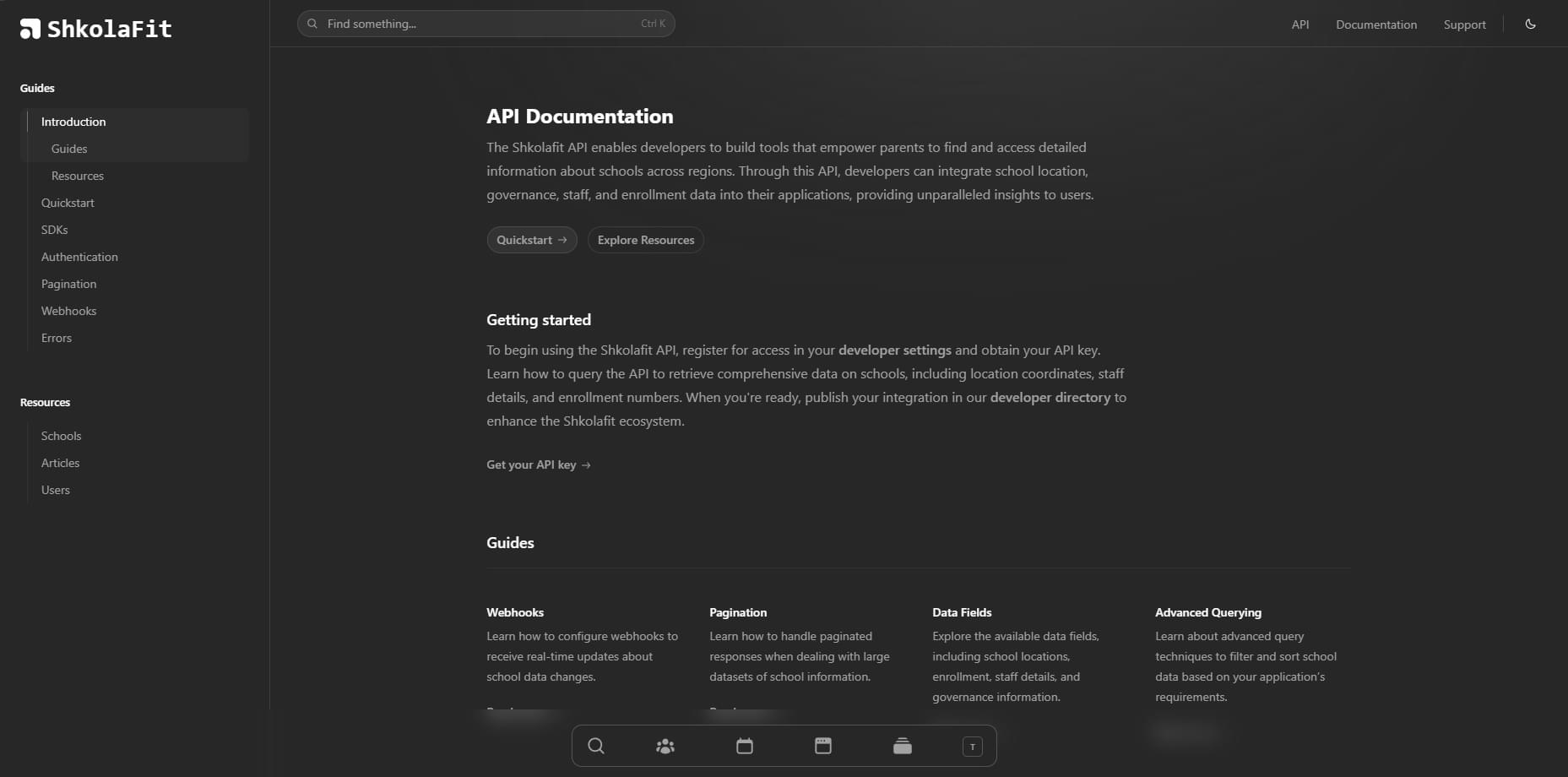 ShkolaFit Documentation Screenshot